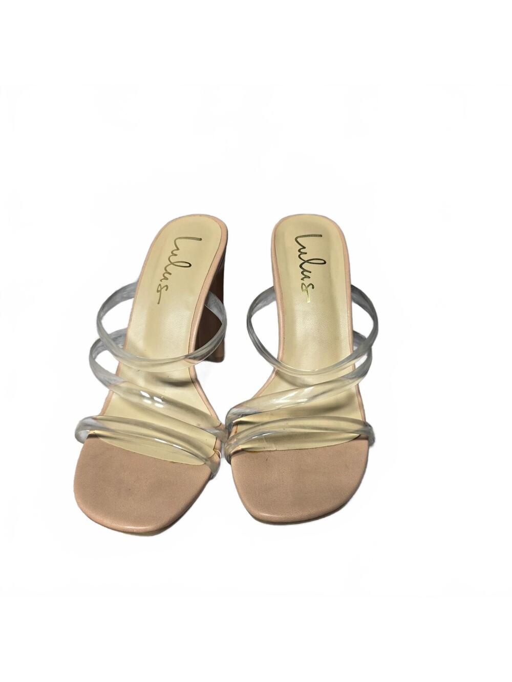 Size 7.5 Lulus - clear strap high heel sandals